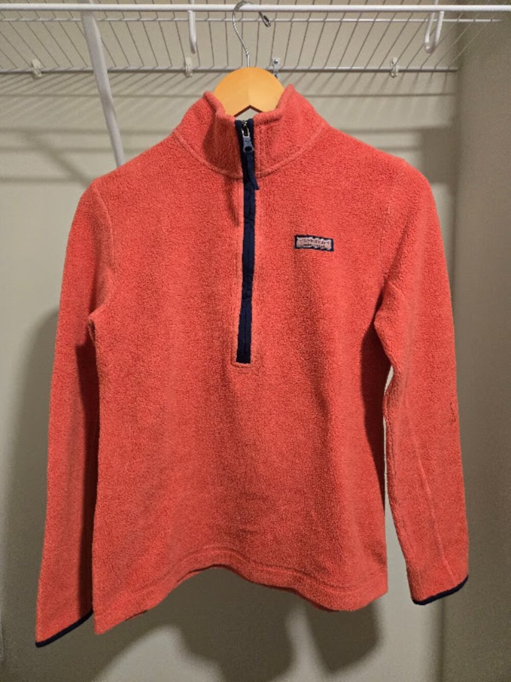 Vineyard Vines Women's Coral Fleece Quarter-Zip Pullover Size S